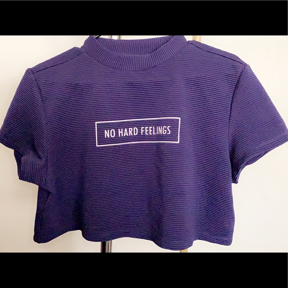 Plus Size Crop Top Blue
